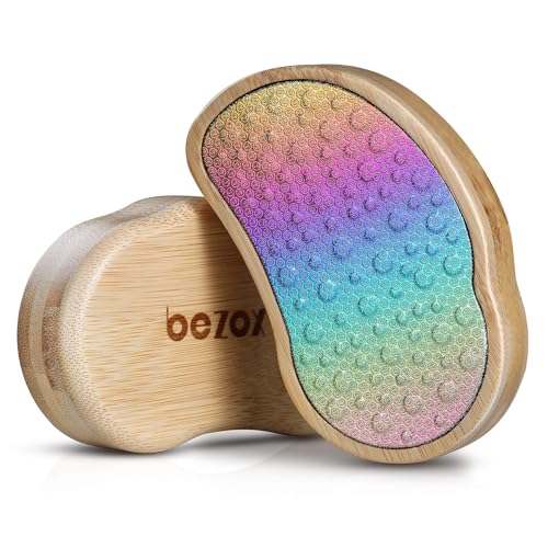 BEZOX Stainless Steel Pedi Egg Foot File Callus Remover for Dry and Wet Feet, Smooth Rough Skin, Plastic-Free Pedicure Tool Pumice Stone, Washable Foot Scrubber for Cracked Heels - Rainbow - style: Rainbow