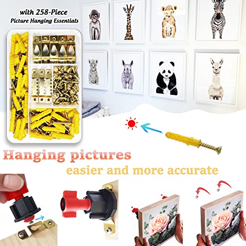 DIKOO Picture Hanging Kit - Keyhole Position Mark Tool and Hangers Assorted