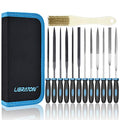 LIBRATON 13PCS Small Needle Files Set, 6 Carbon Steel & 6 Diamond File Set - style: Needle File-13PCS