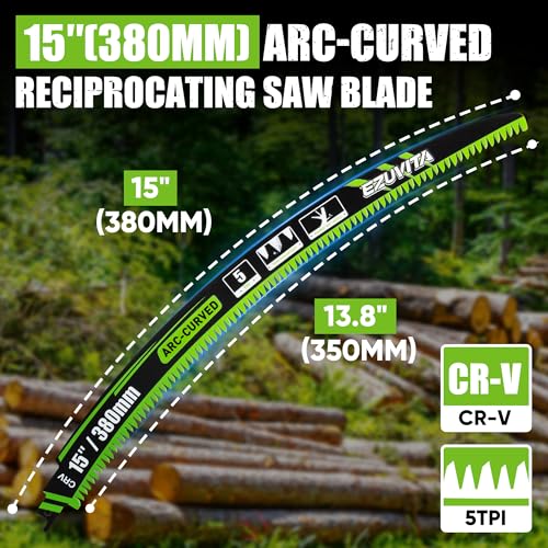15-Inch Arc Curved Reciprocating Saw Blades Set with Storage Box - size: 15