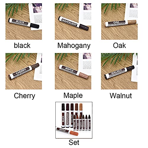 SYCOOVEN Furniture Wood Repair Marker, Scratch Fix Pen for Floors, Tables - Simple Paint Touch Up for Stains, Carpenters (Black)