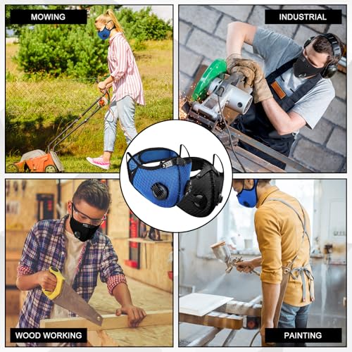 Threlaco Dust Mask Reusable - color: Black, Dark Blue