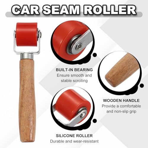 HARFINGTON 2pcs Car Seam Roller Automotive Audio Sound Deadening Roller - color: Red, size: 30mm/1.2"