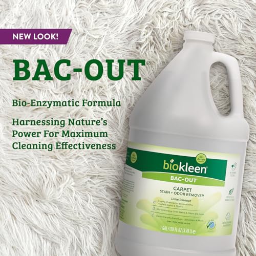 Biokleen Bac-Out Carpet Stain Remover Enzymatic, Destroys Stains & Odors Safely, for Pet Urine, Laundry, Diapers, Wine, Carpets, More, Eco-Friendly, Plant-Based - size: 128 Fl Oz (Pack of 2)