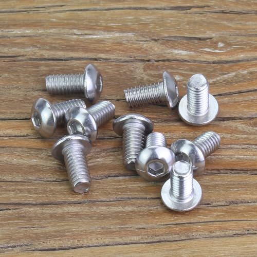 105 Pieces M4 x 8mm Button Head Socket Cap Screws, Thread Pitch 0.7mm, Sutemribor M4 Screws, 304 Stainless Steel, Fully Threaded, Silver - size: M4 x 8mm, style: Button Head