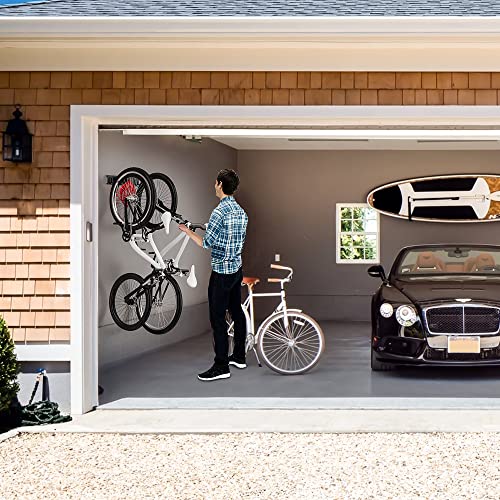 Ultrawall Bike Rack, Garage Bike Rack Wall Mount for 2 Bicycle and 1 Helmet, Heavy Duty Bike Storage for Home Space Saving Holds Up to 100lbs (Pack of 2) - size: 2 bike (Pack of 2)