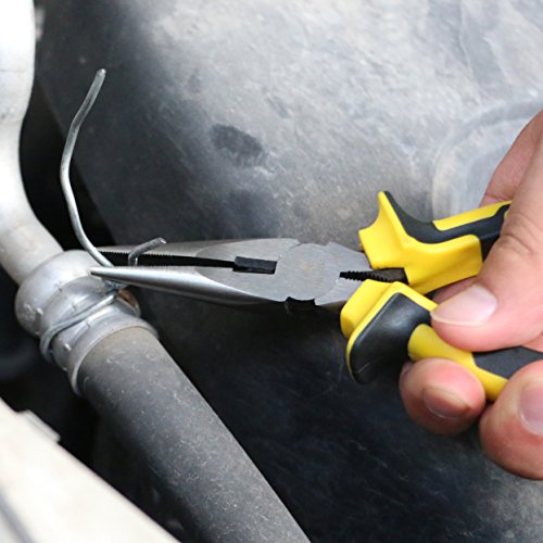 DOWELL Needle Nose Pliers Long Nose Pliers 8 Inch with Wire Cutter for Jewelry Nickel Chromium Steel Construction And Professional Handle - size: 8" Long Nose Pliers