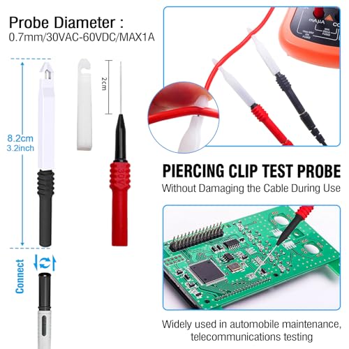 Multimeter Test Leads Kit,25PCS Current Probes with Replaceable Alligator Clips,Precision Sharp Probe,Test Hook,Test Tweezer,Wire Piercing Test Probe for Digital Electrical Multimeter Testing - color: Test Kit-3