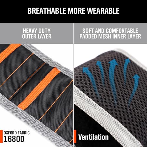 HORUSDY Magnetic Wristband, Stocking Stuffers, Gifts for Men, Premium Tool Belt for Holding Screws Nails Drill Bits with Powerful Magnets, Cool Gadgets, DIY, Valentine’s Day, for Dad - size: Magnetic Wristband & Magnet Stick