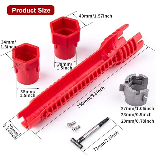 8 in 1 Multifunctional Sink Bathroom Wrench, Wrench Faucet Plumbing Tool, Plumber Sink Wrench Installation Pipe Extractor, Household Water Pipe Faucet Washing Basin Repair Removal Tool