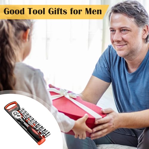 Egofine 12pcs 1/2 Inch Ratchet Socket Wrench Set, Drive Socket Set with 10 Sockets 10-15,17,19,22,24mm and 2 Way Quick Released Ratchet Handle and Extension Bar - color: 12pc Standard Socket Set, size: 1/2