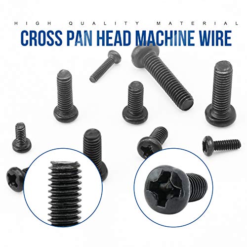 NINDEJIN 650 pcs M1.4 M1.7 M2 M2.5 M3 Round Pan Head Laptop Mini Screw Kit - style: Pan Head