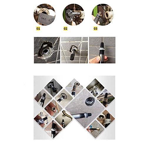 (8pcs) Pipe Screw Extractor Set,Damaged Screw Broken Bolt Water Pipe Remover Set