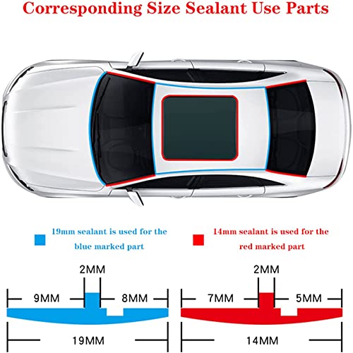 Car Rubber Sealing Strip Torcarvh Car Weather Stripping Protection Door Edge Windshield Adhesive T Shape Sealing Strip Cover Leak Sound Proofing (14mm, 10M) - size: 14mm, 10M