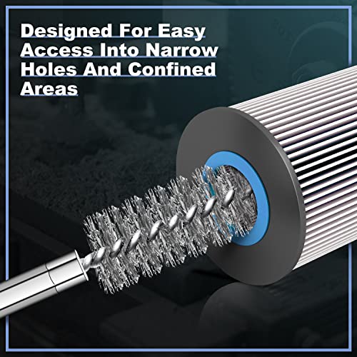 MAXMAN Wire Brush for Drill 18-Pack, Nylon/Brass/SS Bristles, 1/4"Hex Shank