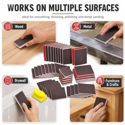 30 Pack Sanding Sponge Set 3x4 Inch 120 to 3000 Grit