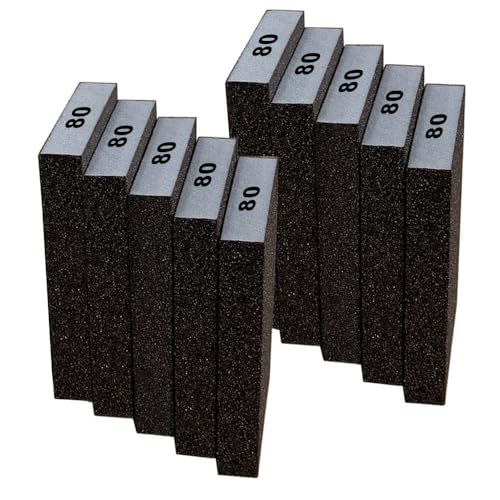 Sanding Sponge 80 Grit Sanding Block - 10Pcs Drywall Sanding Block for Wood | Fine Grit Sanding Sponges For Drywall, Wood And Metal, Sandpaper Block Spong - size: 80 Grit