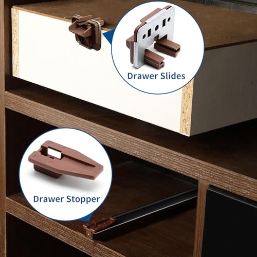 Surf Turtle 10 Sets Center Mount Drawer Track Glides with Metal Backing - style: 10 Pack/Classic With Metal Brackets