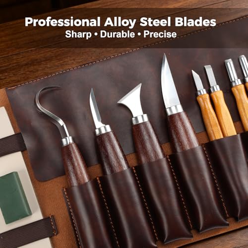 Wood Carving Kit for Beginners-Whittling Kit with Wood Blocks and Paint Set - color: Christmas
