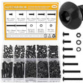 555 Pieces M3 Screws Nuts Washers Set Black, Sutemribor M3 x 6/8/10/12/16/20/25mm Button Head Socket Cap Screws Nuts Washers Assortment Kit, 10.9 Grade Alloy Steel, Fully Threaded - size: M3 x 6-25mm, style: Button Head