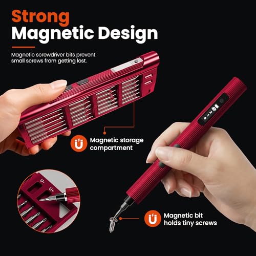 3.7V Mini Electric Screwdriver 52in1 Kit for Phone Laptop - color: 52-in-1-red