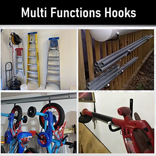 20Pcs Heavy Duty Garage Storage Hooks, 6.7 Inches Garage Wall Hook for Hanging Tools, Ladder, Bicycle, Chairs - size: 6.7inch(20Pcs)