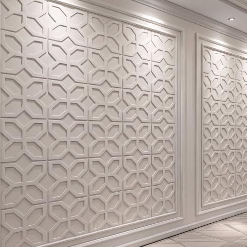 Yalikop 6 Pcs 3D 12 Inch Wall Panels Premade Wainscoting Kit, Cross Diamond - color: Cross Diamond