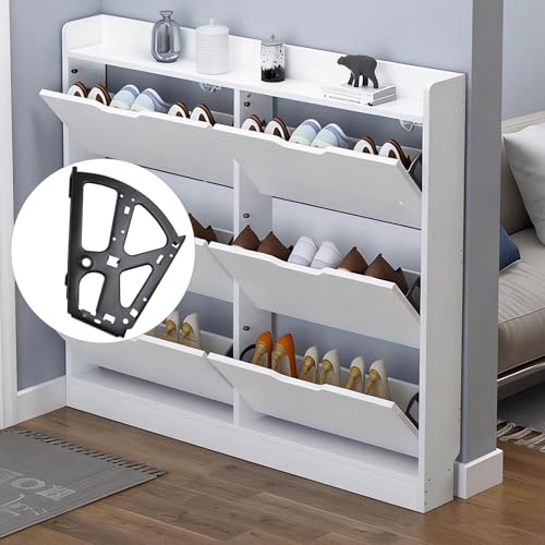 Bivethoi 4 Pcs Shoes Drawer Cabinet Hinges, 2 Layers, Black - size: 2 Layers(Black)