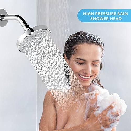 High Pressure Shower Head - 4.7“ Powerful Bathroom Pressure Boosting Rain Showerhead - Perfect Universal Replacement for Rainfall Shower Heads (Chrome) - style: 1 Pack Chrome