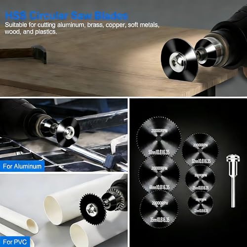 44 PCS Cutting Wheel Set for Dremel Rotary Tool: 20 Resin Cutting Discs, 6 Mini HSS Saw Blades, 10 Diamond Cut Off Wheels & 2 Screwdrivers Can Cutting Wood, Metal, Plastic, Glass, Tile, Stone (Black) - color: Black