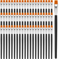 Crtiin 60 Bulk 1/2 Inch Flat Paint Brushes for Acrylic Painting (Black) - color: Black, size: 1/2 Inch