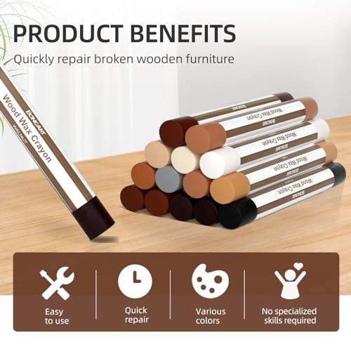 Boncart Wood Filler Sticks,12 Colors Wood Wax Crayons - color: 12 Colors 12pcs