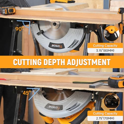 Hoteche 9-Inch Circular Saw 3-HP Heavy Duty Portable Table Saw with Saw Blade for Desktop Use - size: 9-1/4-Inch