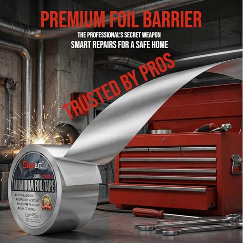 ETERART Aluminum Foil Duct Tape, High-Temp Seal for HVAC,2" x 20Yds - size: 2 Inches x 20 Yards