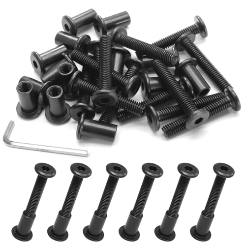 Biaungdo M6x35mm Black Hex Drive Socket Cap Bolt, 15 Sets - color: Black, size: M6x35mm