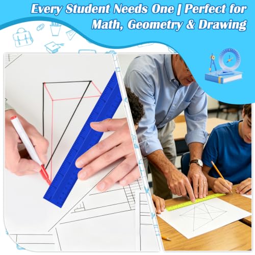 36 Pack 12" Multicolor Plastic Rulers, Back to School Measuring Supplies - color: Multicolor