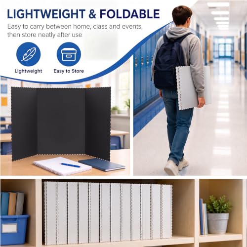 Ctosree 18 Pcs 14 x 22 Inch Tri Fold Poster Board Bulk for Display, Black - color: Black, size: 14 x 22 inch