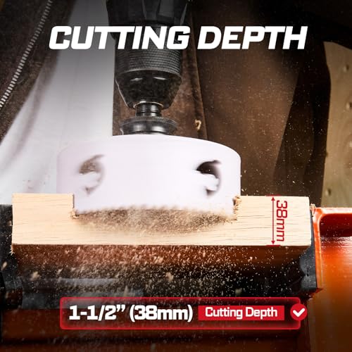 Geinxurn 5 Inch(127mm) Hole Saw, 1PC HSS Bi-Metal Hole Saw Kit with Shark Tooth Hole Cutter for Wood,Drywall, PVC Boards and Thin Metal - color: 1 PCS 5"