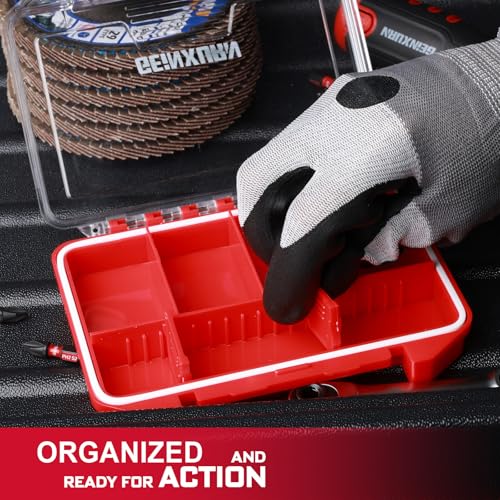 Geinxurn IPX4 Waterproof Small Storage Parts Organizer, Small Parts Case with Removable Dividers, Screwdriver Bit Set Box(1 Boxes) - size: 1pcs Box