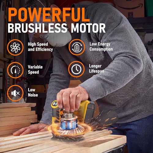 Cordless Random Orbital Sander Compatible with DeWalt 20V MAX Battery (No Battery) 5-Inch Brushless Electric Sander with 3-Speed & Dust Collector, for Woodworking, Metal& DIY Sanding