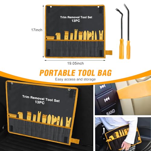 GOOACC 13PCS Nylon Trim Removal Tool Set - color: Yellow, size: 13Pcs