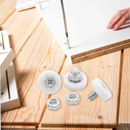 8Pcs 22mm Drawer Rollers, Nylon Drawer Pulley Replacement Wheels with Bearings and Nuts, Small Slide Roller for Cabinet, Sliding Door, Filing Cabinet, Smooth Drawer Positioning Guide - size: 22mm
