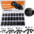 1800PCS M2 M3 M4 M5 Socket Head Cap Screw Assortment Kit - size: M2M3M4M5