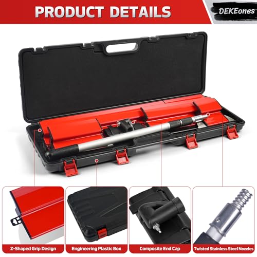 DEKEones Drywall Skimming Blade Set with Portable Case, Stainless Steel 6", 10",16", 24"&32" Skimming Blades with 28"-62" Extension Handle, Drywall Finishing Tools for Plasterboard and Wallboard