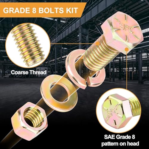 626PCS Assorted Nuts and Bolt Assortment Kit, SAE Grade 8 Heavy Duty Bolts and Nuts Kit, Including 1/4-20 5/16-18 3/8-16 1/2-13 SAE Sizes - size: 626PCS SAE (1/4-20, 5/16-18, 3/8-16, 1/2-13)