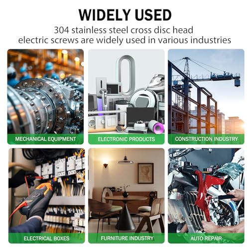 Twidec/102PCS Machine Screw Kit,304 Stainless Steel #6-32#8-32 Electrical Long Outlet Screws Phillips Flat Head Electricians Screws 5/8 to 2 inch for Wall Plate Switch, Receptacles Mounting Screw - size: #6-32 #8-32 Assorted Sizes, style: SS Flat Head