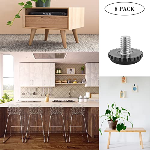 Stainless Steel Furniture Leveling Feet 5/16-18 Screw Table Leg Levelers - color: Furniture Leveler Screws 8pack-stainless Steel