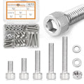 136 Pcs M8 Hex Socket Head Cap Screws Kit, M8-16/20/30/40/50mm Bolts | 304 Stainless Steel M8 Metric Screws Assortment Kit, Bolts Nuts and Washers for Auto, Motorcycle 3D Printer And Machinery - size: M8 - 16/20/30/40/50mm