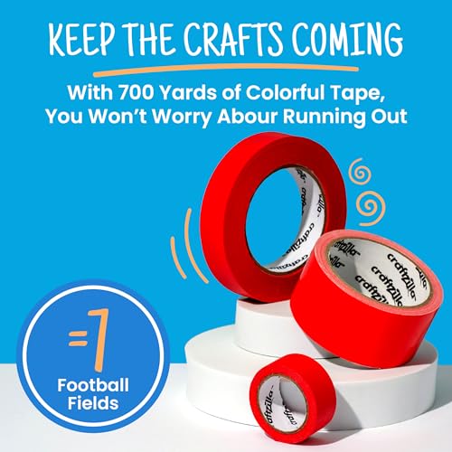 Craftzilla Rainbow Colored Masking & Painters Tape, 7 Rolls, 1in x 10 Yds - style: 7 Rolls