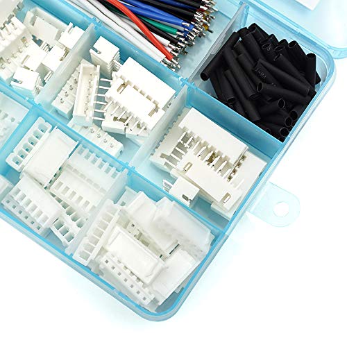 2.54mm XH Connector Socket Kit with pre-Crimped Cable Wire 2/3/4/5/6/7 Pin Housing JST Adapter Cable Male and Female Compatible with JST-XH Connector (Connector&Socket) - style: Connector&Socket